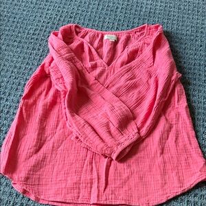 Loft Pink Long Sleeve Blouse